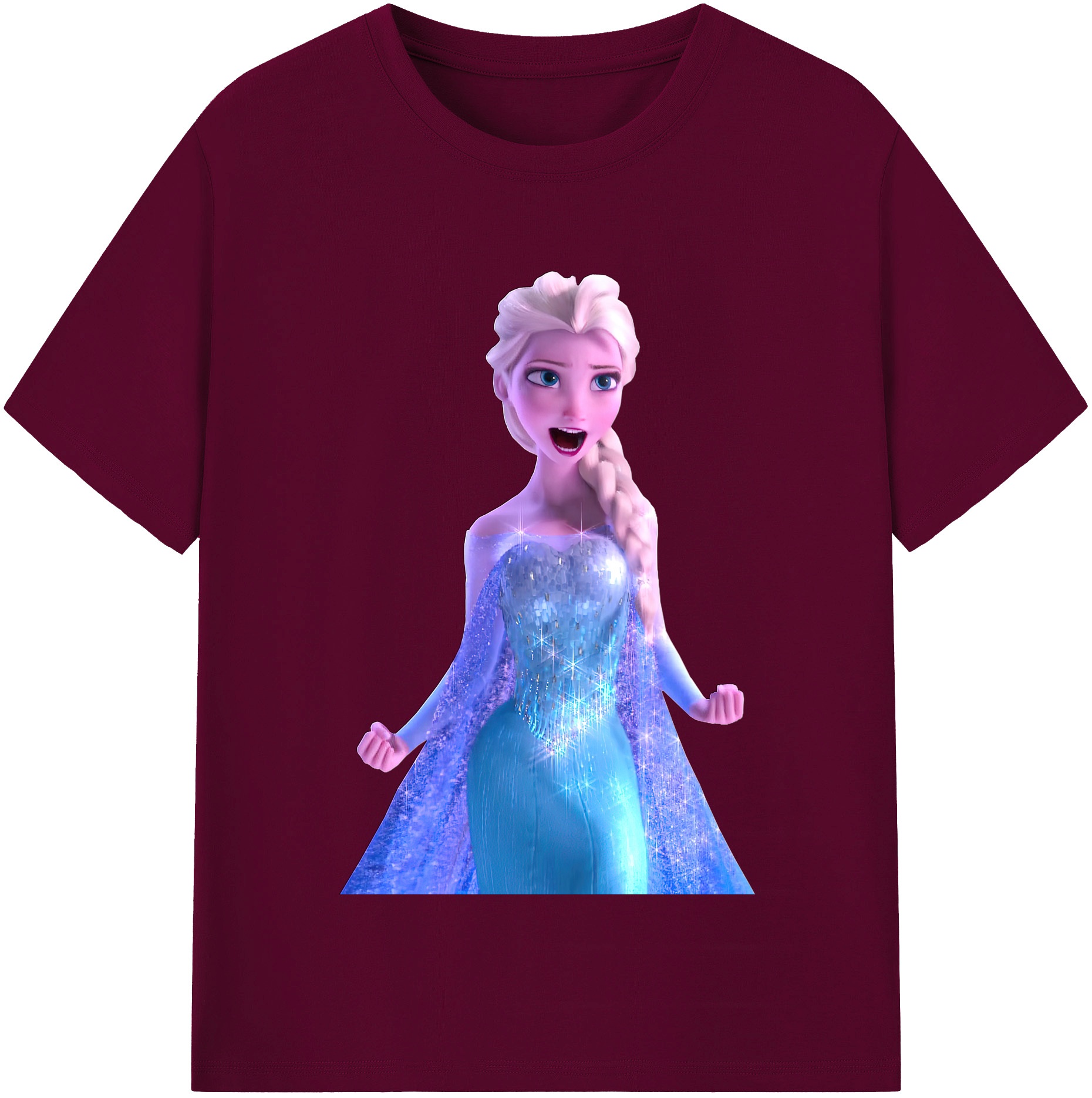 （画像用） アナと雪の女王 アンナ エルサ Frozen Anna Elsa レディースカジュアルプリントTシャツ（綿100％）